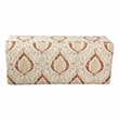 HomePop Traditional Fabric Large Storage Bench with Nailhead Trim in Cream