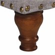 HomePop Rectangle Traditional Fabric Storage Bench with Nailhead Trim in Gray