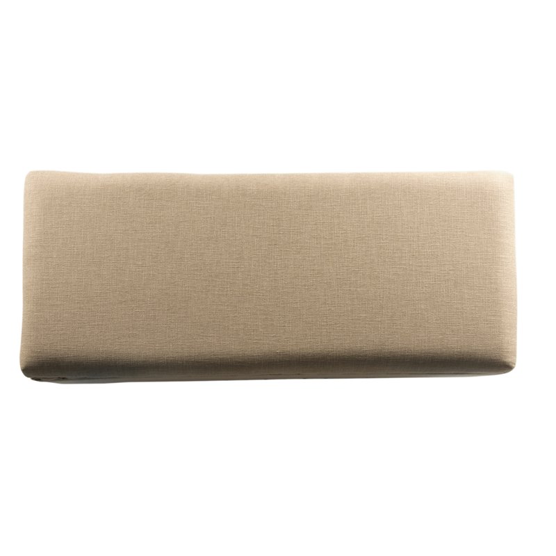HomePop Rectangle Traditional Fabric Storage Bench with Nailhead Trim in Tan