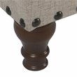 HomePop Traditional Fabric Large Storage Bench with Nailhead Trim in Tan