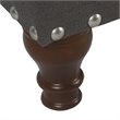 HomePop Traditional Fabric Large Storage Bench with Nailhead Trim in Charcoal