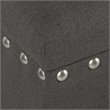 HomePop Traditional Fabric Large Storage Bench with Nailhead Trim in Charcoal