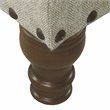 HomePop Traditional Fabric Large Storage Bench with Nailhead Trim in Cream/Taupe
