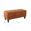 HomePop Traditional Fabric Large Storage Bench with Nailhead Trim in Red/Gold