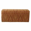 HomePop Traditional Fabric Large Storage Bench with Nailhead Trim in Red/Gold