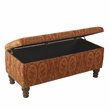 HomePop Traditional Fabric Large Storage Bench with Nailhead Trim in Red/Gold