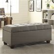 HomePop Traditional Fabric Tufted Large Storage Bench in Textured Gray