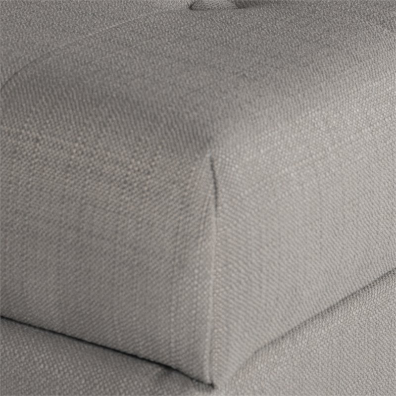 HomePop Traditional Fabric Tufted Large Storage Bench in Textured Gray