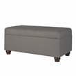 HomePop Traditional Fabric Tufted Large Storage Bench in Textured Gray