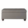 HomePop Traditional Fabric Tufted Large Storage Bench in Textured Gray