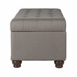 HomePop Traditional Fabric Tufted Large Storage Bench in Textured Gray