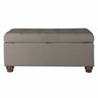 HomePop Traditional Fabric Tufted Large Storage Bench in Textured Gray