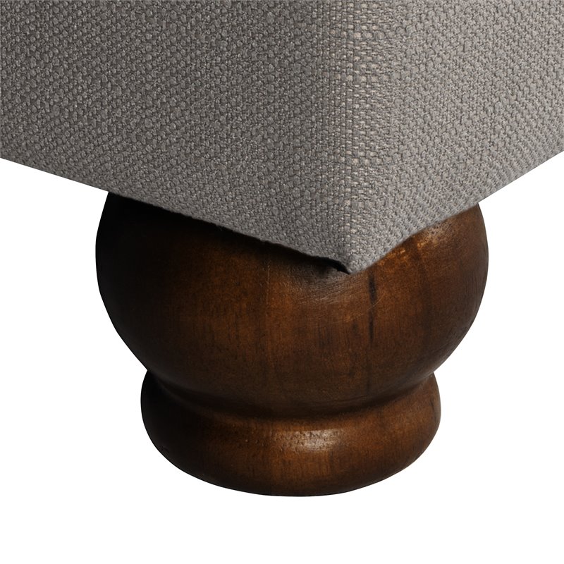 HomePop Traditional Fabric Tufted Large Storage Bench in Textured Gray