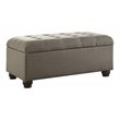 HomePop Traditional Fabric Tufted Large Storage Bench in Textured Gray