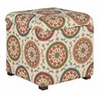 HomePop Transitional Fabric Storage Ottoman in Orange and Green