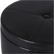 HomePop Winston Faux Leather Button-top Large Storage Ottoman in Black