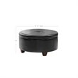 HomePop Winston Faux Leather Button-top Large Storage Ottoman in Black