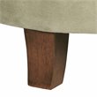 HomePop Round Transitional Wood and Velvet Ottoman with Storage in Brown