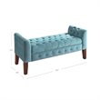 HomePop Traditional Velvet Tufted Storage Bench and Settee in Blue