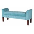 HomePop Traditional Velvet Tufted Storage Bench and Settee in Blue