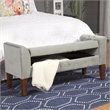 HomePop Traditional Velvet Tufted Storage Bench and Settee in Gray