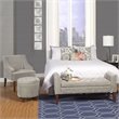 HomePop Traditional Velvet Tufted Storage Bench and Settee in Gray