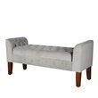 HomePop Traditional Velvet Tufted Storage Bench and Settee in Gray