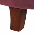 HomePop Round Transitional Wood and Velvet Ottoman with Storage in Red