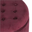 HomePop Round Transitional Wood and Velvet Ottoman with Storage in Red