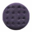 HomePop Round Transitional Wood and Velvet Ottoman with Storage in Purple