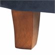HomePop Round Transitional Wood and Velvet Ottoman with Storage in Dark Blue