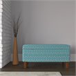 HomePop Transitional Fabric Textured Large Storage Bench in Teal Blue