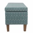 HomePop Transitional Fabric Textured Large Storage Bench in Teal Blue