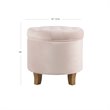 HomePop Round Transitional Wood and Velvet Storage Ottoman in Pink