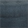 HomePop Boho Transitional Wood and Fabric Storage Ottoman in Indigo Blue