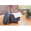 HomePop Boho Transitional Wood and Fabric Storage Ottoman in Indigo Blue