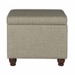 HomePop Transitional Fabric Medium Storage Ottoman in Tan Finish