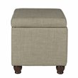 HomePop Transitional Fabric Medium Storage Ottoman in Tan Finish