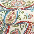 HomePop Round Transitional Cotton Paisley Pattern Storage Ottoman in Multi-Color