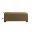 HomePop Traditional Fabric Tufted Large Storage Bench in Natural