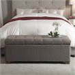 HomePop Traditional Fabric Tufted Large Storage Bench in Gray and Brown