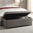 HomePop Traditional Fabric Tufted Large Storage Bench in Gray and Brown