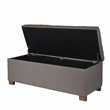 HomePop Traditional Fabric Tufted Large Storage Bench in Gray and Brown