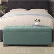 HomePop Traditional Fabric Tufted Large Storage Bench in Teal Blue