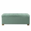 HomePop Traditional Fabric Tufted Large Storage Bench in Teal Blue
