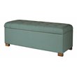HomePop Traditional Fabric Tufted Large Storage Bench in Teal Blue