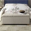 HomePop Traditional Fabric Tufted Large Storage Bench in Cream