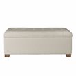 HomePop Traditional Fabric Tufted Large Storage Bench in Cream