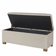 HomePop Traditional Fabric Tufted Large Storage Bench in Cream