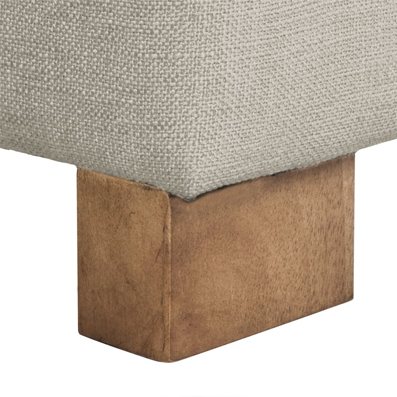 HomePop Traditional Fabric Tufted Large Storage Bench in Cream